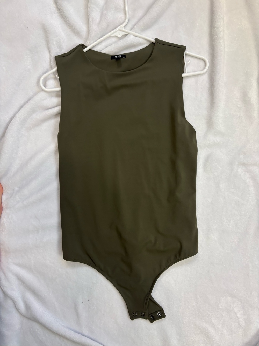Express Olive Green Sleeveless Bodysuit